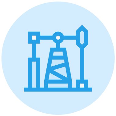 Petrol Pompası Vektör Simgesi Tasarım Çizimi