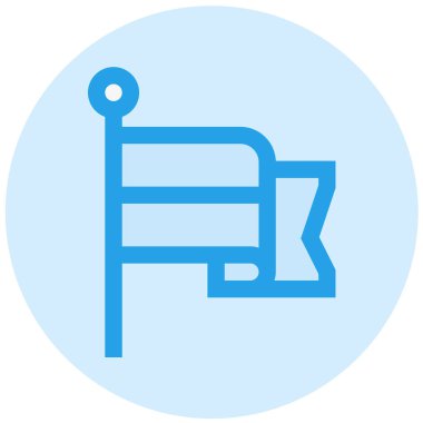 Dalgalanan Bayrak Vektörü Simgesi Tasarım İllüstrasyonu