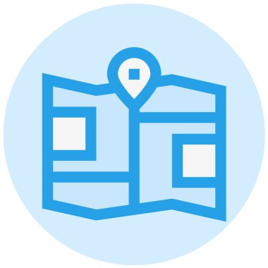 Üç Katlı Harita Vektör Simgesi Tasarım İllüstrasyonu