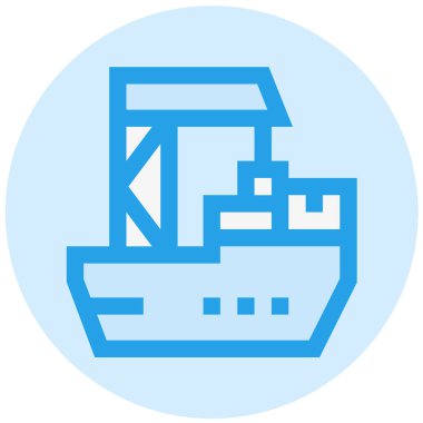 Kargo gemisi Vektör Simgesi Tasarım İllüstrasyonu