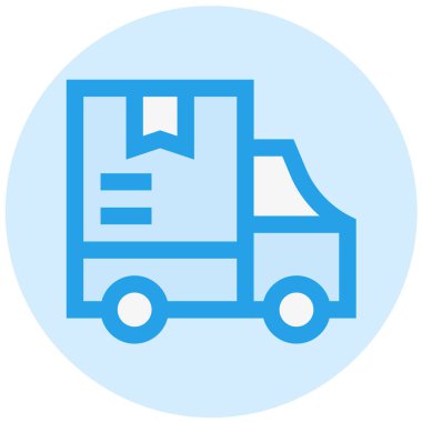 Teslimat Kamyonu Vektör Simgesi Tasarımı İllüstrasyonu