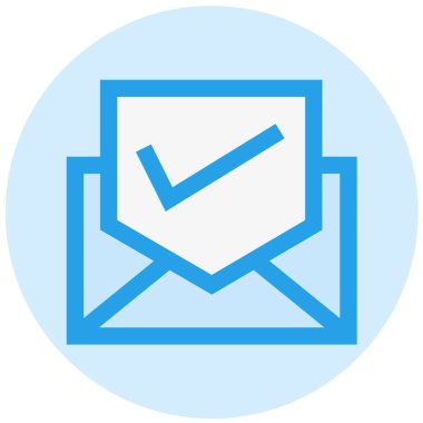 Doğrulanmış E- posta Vektörü Simgesi Tasarım İllüstrasyonu