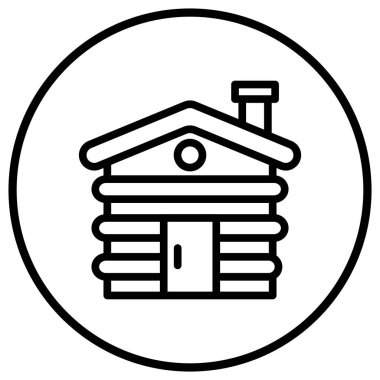 Kabin Vektörü Simgesi Tasarım İllüstrasyonu