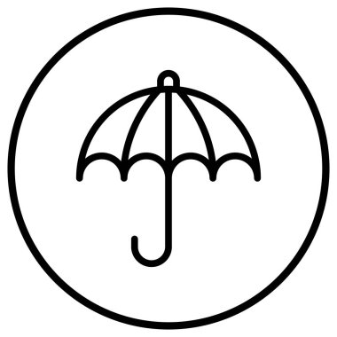 Şemsiye Vektör Simgesi Tasarım İllüstrasyonu