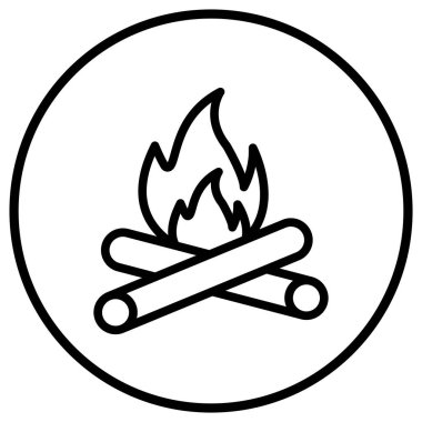 Şenlik Ateşi Vektör Simgesi Tasarım İllüstrasyonu