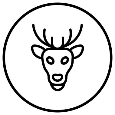 Geyik Vektörü Simgesi Tasarım İllüstrasyonu