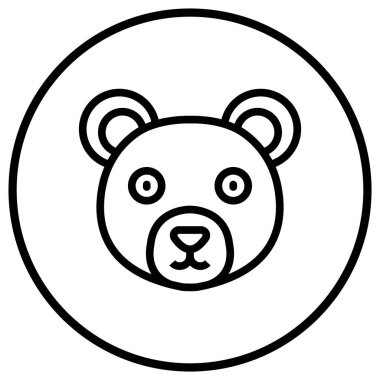 Ayı Vektörü Simgesi Tasarım İllüstrasyonu