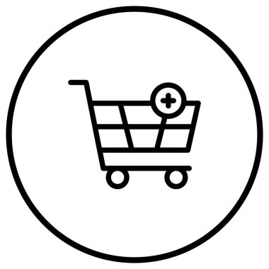 Sepet Vektör Simgesi Tasarım Çizimine Ekle