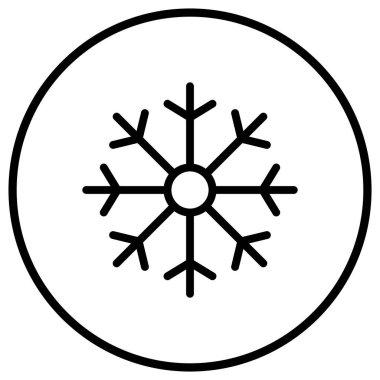 Kar Tanesi Vektör Simgesi Tasarım Çizimi