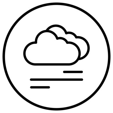 Sisli Vektör Simgesi Tasarım Çizimi