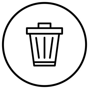 Çöp Vektörü Simgesi Tasarım İllüstrasyonu