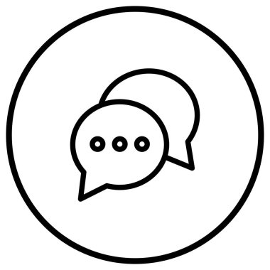 Sohbet Vektörü Simgesi Tasarım İllüstrasyonu