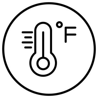 Fahrenheit Vektör Simgesi Tasarım İllüstrasyonu