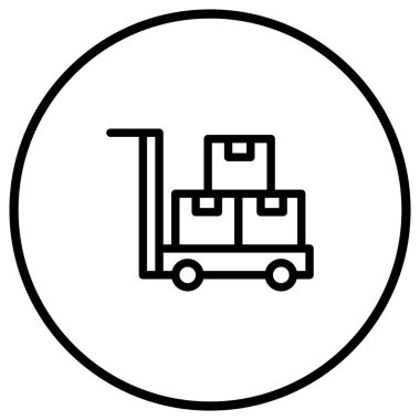 Trolley Vektör Simgesi Tasarım İllüstrasyonu