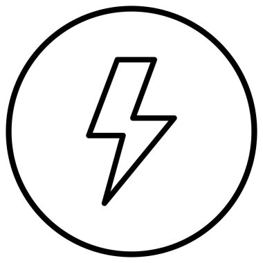 Şimşek Vektörü Simgesi Tasarım İllüstrasyonu