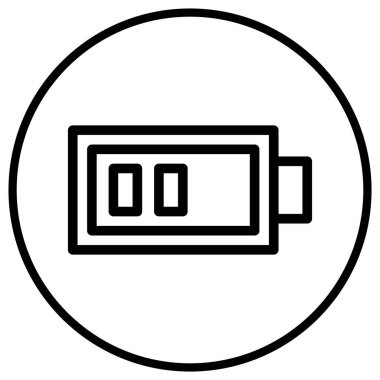 Yarısı Pil Vektör Simgesi Tasarım Çizimi