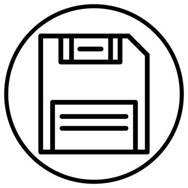 Disket Vektör Simgesi Tasarım İllüstrasyonu