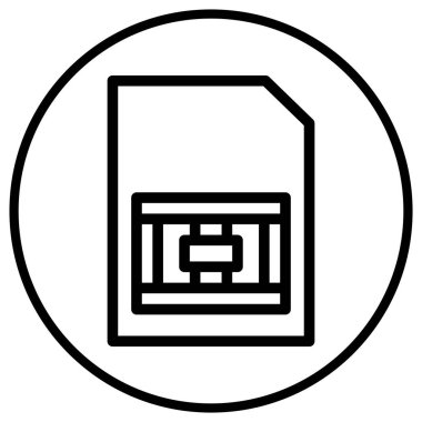 Sim Kart Vektör Simgesi Tasarım İllüstrasyonu