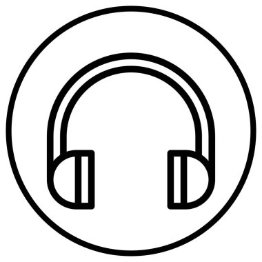 Kulaklıklar Vektör Simgesi Tasarım İllüstrasyonu