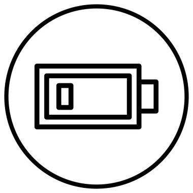 Düşük Batarya Vektör Simgesi Tasarım İllüstrasyonu