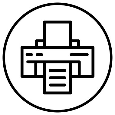 Yazıcı Vektör Simgesi Tasarım İllüstrasyonu