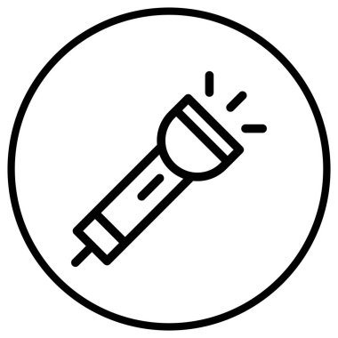 Meşale Vektörü Simgesi Tasarımı Çizimi