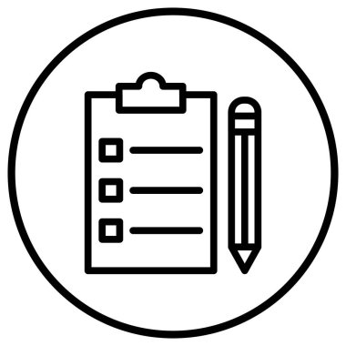 Denetim Listesi Vektör Simgesi Tasarım İllüstrasyonu