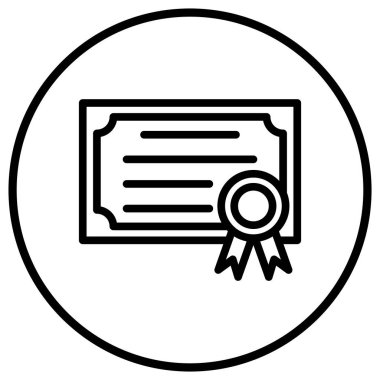 Sertifika Vektör Simgesi Tasarım İllüstrasyonu