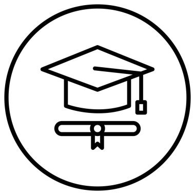 Mezuniyet Vektörü Simgesi Tasarım İllüstrasyonu