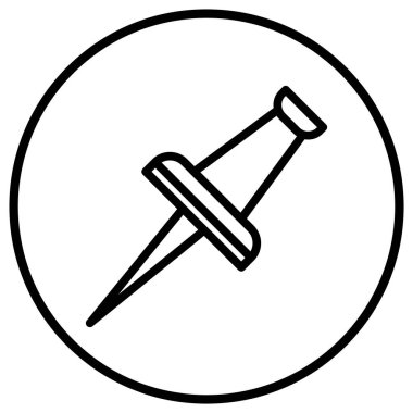 Pin Vektör Simgesi Tasarım İllüstrasyonuna bas