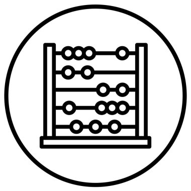 Abaküs Vektör Simgesi Tasarım Çizimi