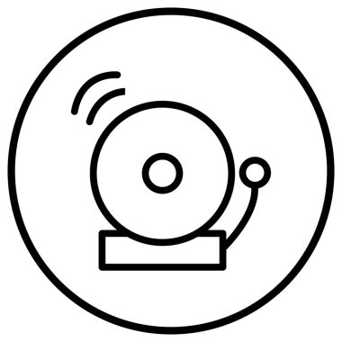 Okul Çanı Vektör Simgesi Tasarım Çizimi