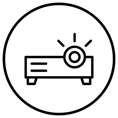 Projektör Vektör Simgesi Tasarım İllüstrasyonu