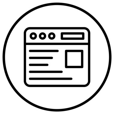 Web Sitesi İçerik Vektörü Simgesi Tasarım İllüstrasyonu