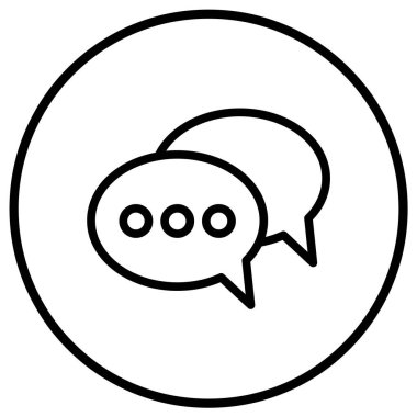 Sohbet Vektörü Simgesi Tasarım İllüstrasyonu