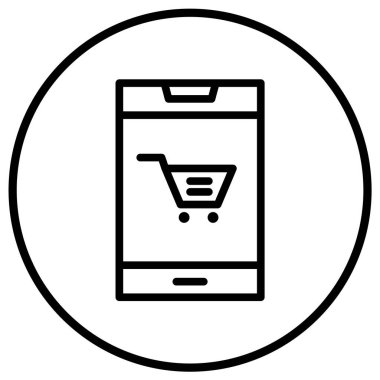 Çevrimiçi alışveriş vektörü Simge Tasarım İllüstrasyonu