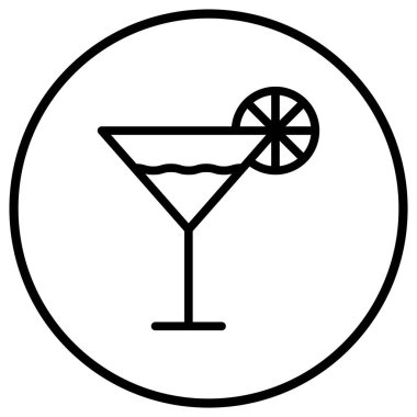 Kokteyl Vektör Simgesi Tasarım İllüstrasyonu