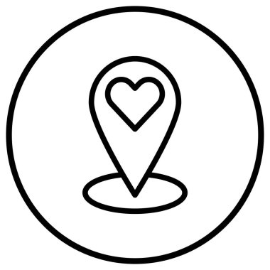 Düğün konumu Vektör Simgesi Tasarım İllüstrasyonu