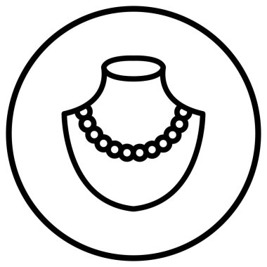 İnci gerdanlık Vektör Simgesi Tasarım İllüstrasyonu