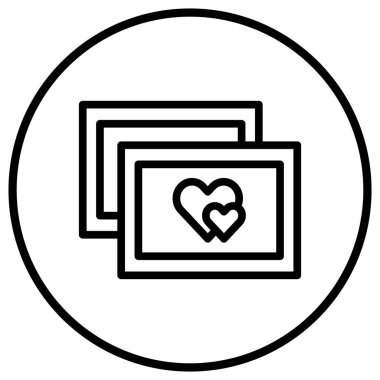 Düğün Fotoğrafları Vektör Simgesi Tasarım İllüstrasyonu