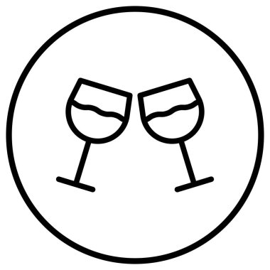 Şarap kadehi Vektör Simgesi Tasarım İllüstrasyonu