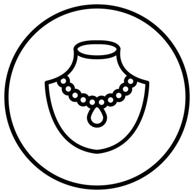 Kolye Vektör Simgesi Tasarım İllüstrasyonu