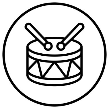 Davul Vektörü Simgesi Tasarım İllüstrasyonu