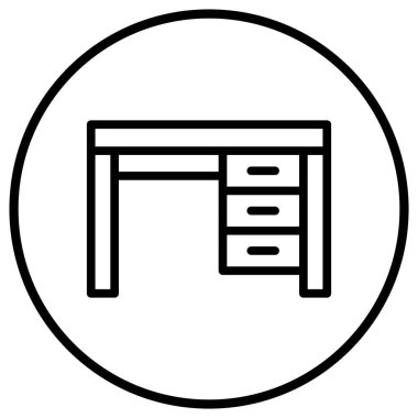 Masa Vektörü Simgesi Tasarım İllüstrasyonu