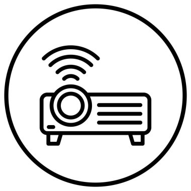Projektör Vektör Simgesi Tasarım İllüstrasyonu