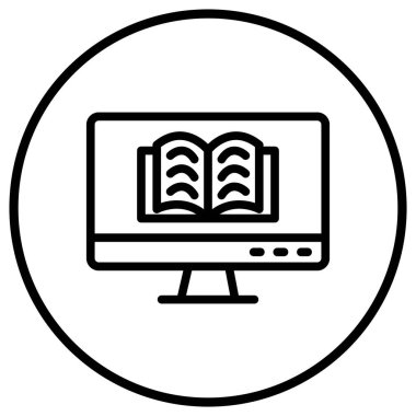 Çevrimiçi öğrenme Vektörü Simgesi Tasarım İllüstrasyonu