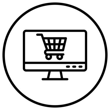 Çevrimiçi alışveriş vektörü Simge Tasarım İllüstrasyonu