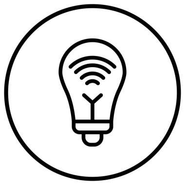 Akıllı Ampul Vektör Simgesi Tasarım İllüstrasyonu