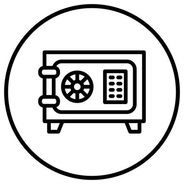 Güvenli Kutu Vektör Simgesi Tasarım İllüstrasyonu