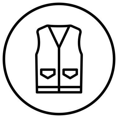 Yelek Vektörü Simgesi Tasarım İllüstrasyonu